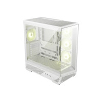 MSI MAG PANO 130R PZ -WHITE – ATX/mATX/ITX, 400mm GPU, 165mm CPU, 7 slots, 6×120mm, 360 rad top/side, 2×USB-A, 1×USB-C 20Gbps, 460×232×490mm, 8.37kg