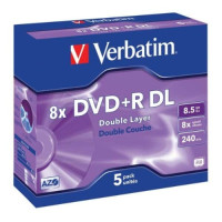 Verbatim DVD+R DL 8.5GB 25Pk White Wide Inkjet 8x