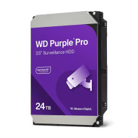 Western Digital WD Purple™ Pro Surveillance Hard Drive - 24TB 3.5' HDD 7200RPM 512MB SATA 287MB/s 24x7 2.5mil MTBF 5-Year Limited Warranty