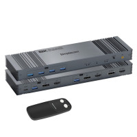 Simplecom KM490 HDMI and DisplayPort Dual Monitor KVM Switch for 2 Computers with 4-Port USB 3.0 Hub 5Gbps 8K@60Hz
