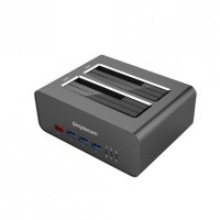 (LS)Simplecom SD352 USB 3.0 to Dual SATA Aluminium Docking Station with 3-Port Hub and 1 Port 2.1A USB Charger (LS)