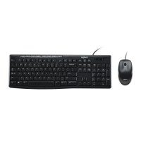 Logitech MK200 USB Media Keyboard and Mouse Combo - 1000dpi USB Full-size Keyboard, Thin profile, play/pause, volume, the Internet, e-mail