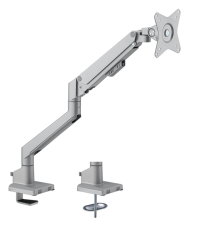 Brateck Single Monitor Thin Gas Spring Monitor Arm Fit Most 17'-32' Monitors, Up to 9kg per screen VESA 75x75/100x100 Matte Silver