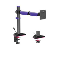 Brateck LDT89-C012L Articulating RGB Lighting Gaming Monitor Arm Matte Black, Fit Screen Size: 17'-40' Up to 12 KG (LS)