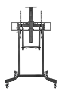Brateck Deluxe Motorized Large TV Cart with Manual Tilt, Equipment Shelf and Camera Mount Fit 55'-100' Up to 120kg- Matte Black ?LS?