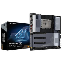 Gigabyte TTRX50 AI TOP AMD Ryzen Motherboard, sTR5 Threadripper, DDR5 ECC RDIMM up to 2TB, PCIe 5.0, USB4, Wi-Fi 7, Dual 10GbE, E-ATX