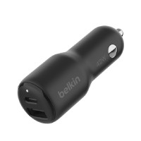 Belkin BoostCharge 42W Dual Port Car Charger - Black (CCB005BTBK), 1xUSB-C (30W), 1xUSB-A (12W), PPS, Apple iPhone, CEW $2,500, 2 Years Warranty