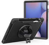 USP Rugged Samsung Galaxy Tab S10 FE+ (13.1') Case Black -  Built-in-Kickstand, Hand & Shoulder Straps, DropProof,5 Years Warranty