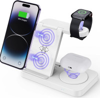 USP Samsung 3-in-1 Wireless Charging Stand, 15W, Portable & Space-Saving, Charger Station for Multiple Samsung Devices, 5 Years Warranty