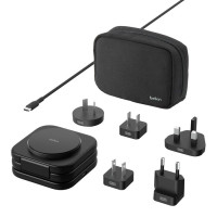 Belkin BoostCharge Pro Convertible 3-in-1 Magnetic Wireless Charging Travel Pad with Qi2 + 36W PSU + USB-C Cable- Black (WIZ024fqBK), 2 Years Warranty