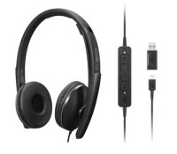 LENOVO Lenovo Wired ANC Headset Gen 2 Lightweight USB-C  to USB-A ctive noise cancelling with EPOS BrainAdapt™ and ActiveGard® Teams certified 2YR WTY