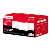 Mercusys Halo H27BE(3-pack) BE3600 Whole Home Mesh Wi-Fi 7 System, 688 Mbps at 2.4 GHz, 2880 Mbps at 5 GHz, MLO, 4096-QAM, OFDMA, EHT160 on 5GHz