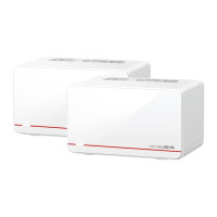 Mercusys Halo H37BE(2-pack) BE6500 Whole Home Mesh Wi-Fi 7 System,  688 Mbps at 2.4 GHz, 5760 Mbps at 5 GHz,, MLO, 4096-QAM, OFDMA, EHT160 on 5GHz