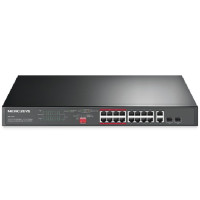 Mercusys MS118CP 16-Port 10/100Mbps + 2-Port Gigabit Rackmount Switch with 16-Port PoE+