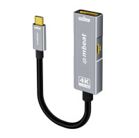 (LS) mbeat® Tough Link USB-C to DP Adapter with 100W PD - Space Grey 4K (3840 x 2160) @60Hz, 2K (2560 x 1440) @144Hz, 1080p (1920 x 1080) @240Hz