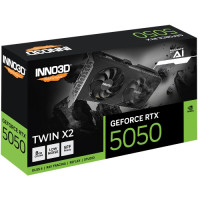 INNO3D nVidia GeForce RTX 5050 TWIN X2 8GB GDDR6 2572 MHz Boost Clock, RAM 20 Gbps, 3x DP, 1xHDMI, 225x116x41mm